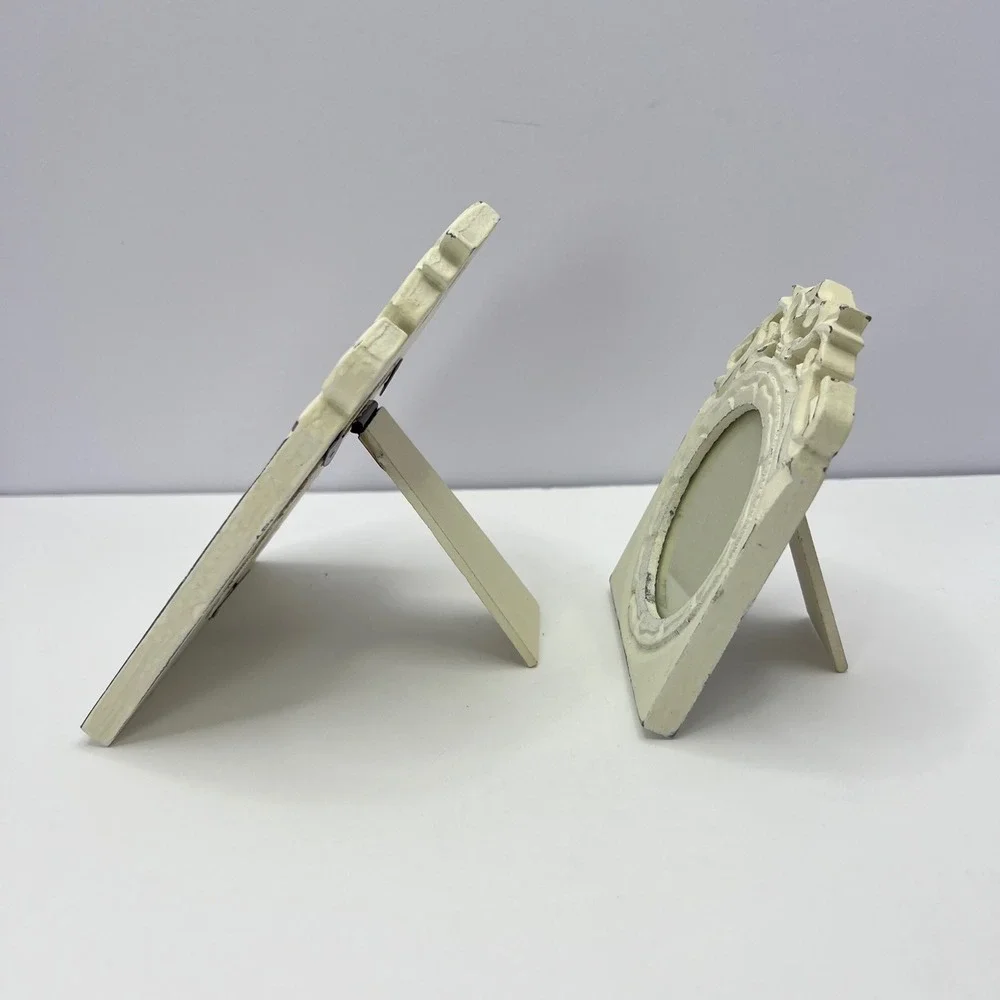 Vintage Ornate Cream Picture Frame Set of 2 Scrollwork Victorian Regency‎ Shabby
